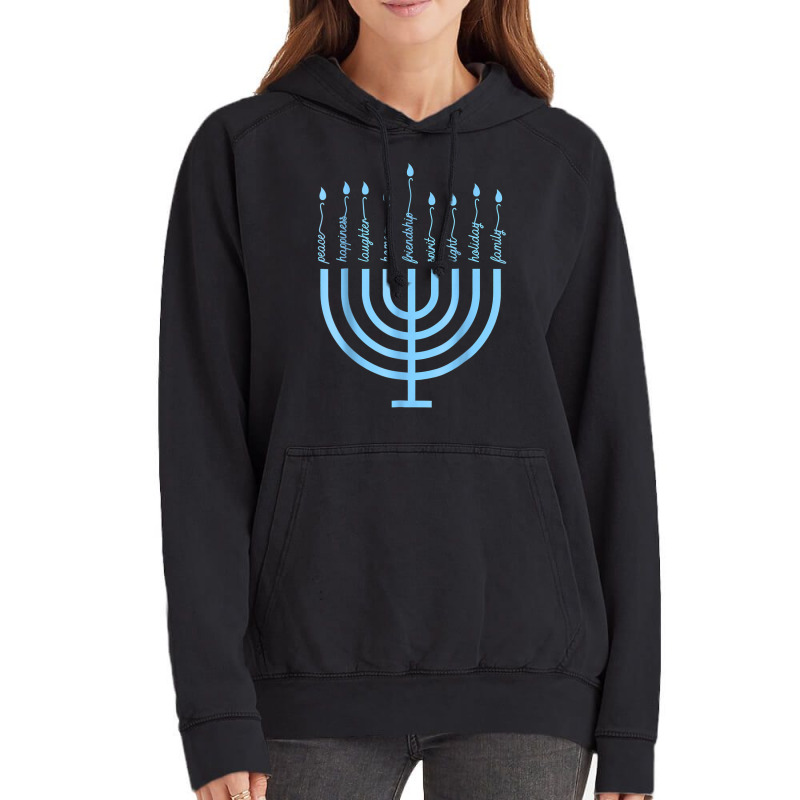 Happy Hanukkah Menorah Vintage Hebrew Jewish Holiday T Shirt Vintage Hoodie | Artistshot