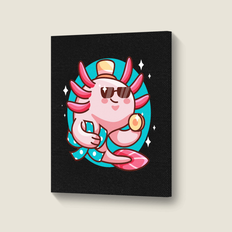 Axolotl Axolotl Fish Axolotl Pun Axolotl Lover Funny Axolotl Cute Axol Portrait Canvas Print | Artistshot