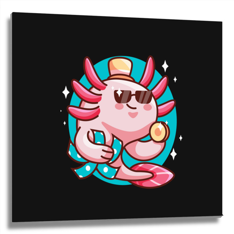 Axolotl Axolotl Fish Axolotl Pun Axolotl Lover Funny Axolotl Cute Axol Metal Print Square | Artistshot