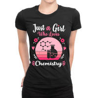 Just A Girl Who Loves Chemistry Pink Retro Vintage Gift Idea Ladies Fitted T-shirt | Artistshot