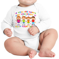 If You Are Happy And You Know It Clap Your Hands, Music Song T Shirt Long Sleeve Baby Bodysuit | Artistshot