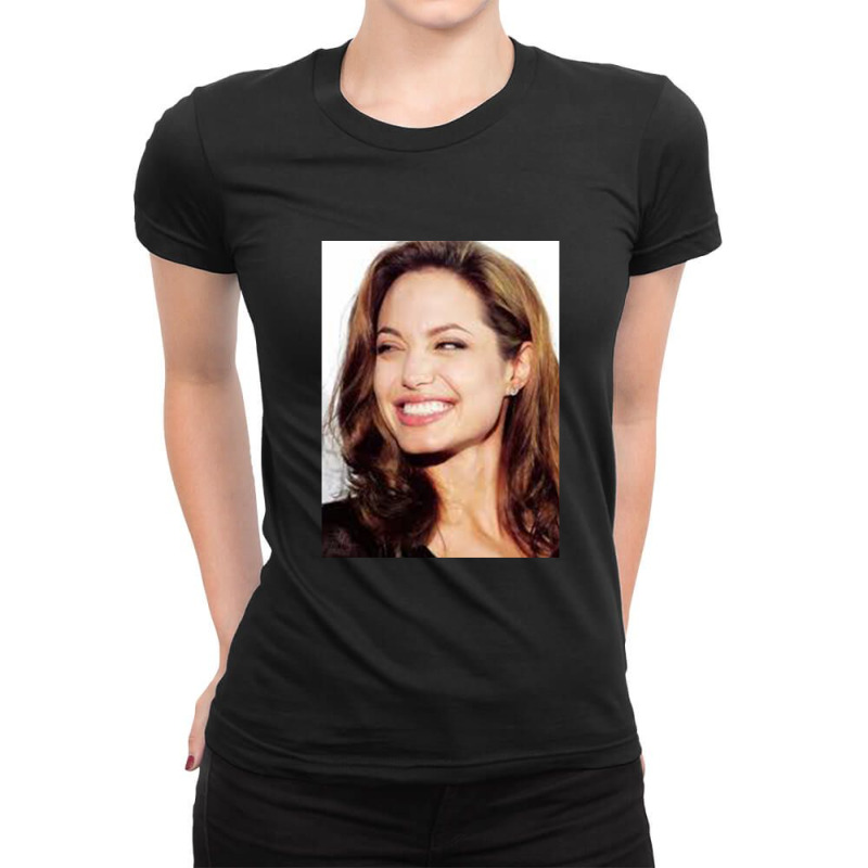 Angelina Jolie - Smile Ladies Fitted T-Shirt by MichaelVictory | Artistshot