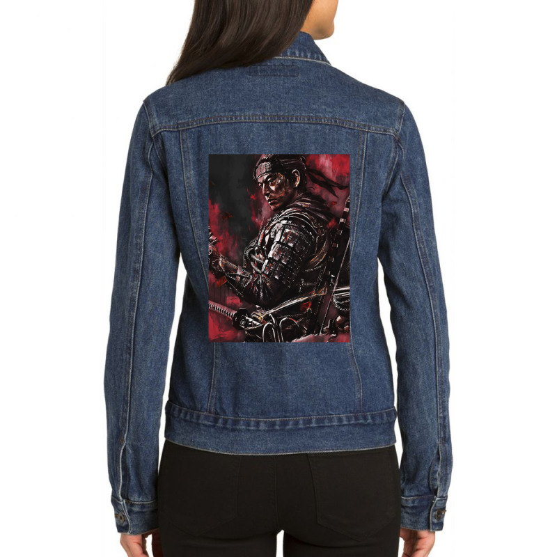 Ghost Of Tsushima Gaming Samurai Anime Movie Film Brava Warriors Ladies Denim Jacket by KathrynHabstritt | Artistshot