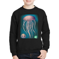 Jellyfish Artwork Beach Youth Sweatshirt | Artistshot