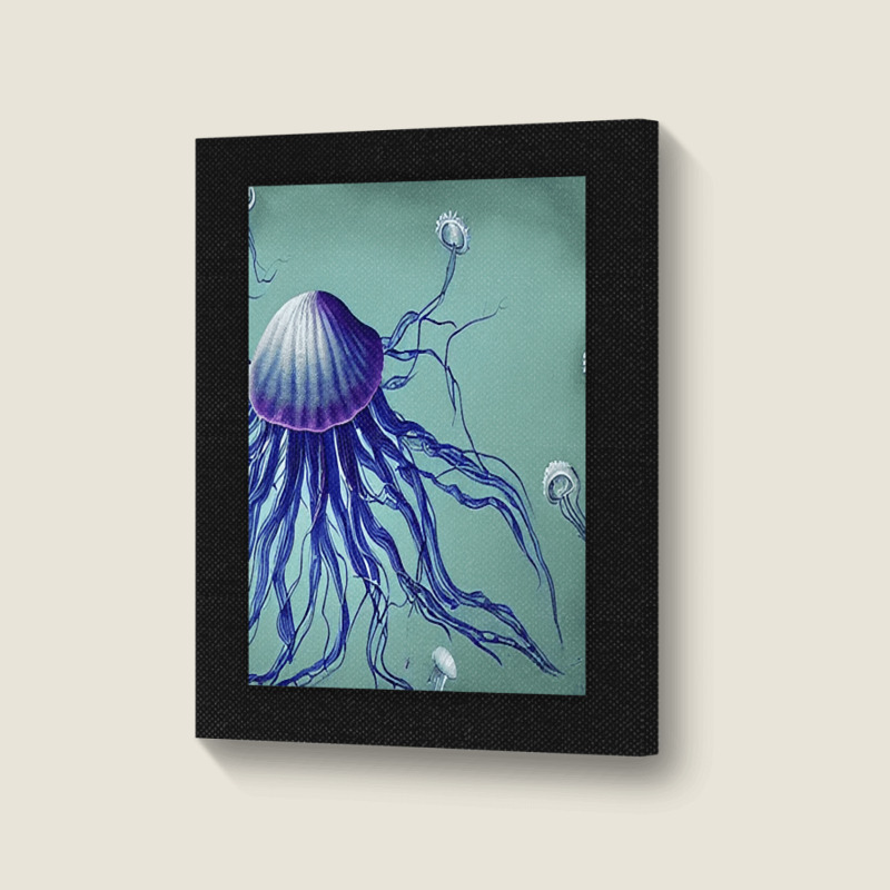 Jellyfish Artwork Digitalart Portrait Canvas Print | Artistshot