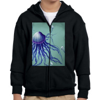 Jellyfish Artwork Digitalart Youth Zipper Hoodie | Artistshot