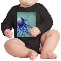 Jellyfish Artwork Digitalart Long Sleeve Baby Bodysuit | Artistshot