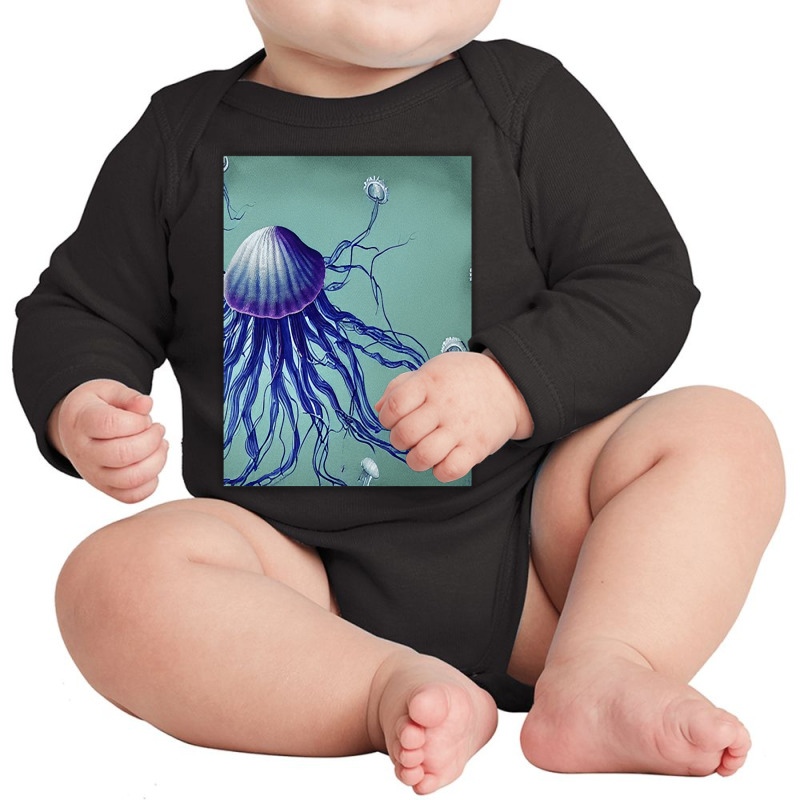 Jellyfish Artwork Digitalart Long Sleeve Baby Bodysuit | Artistshot