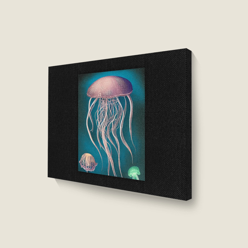 Jellyfish Artwork Beach Landscape Canvas Print | Artistshot