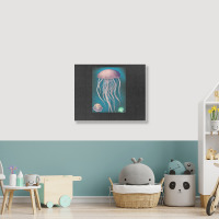 Jellyfish Artwork Beach Landscape Canvas Print | Artistshot