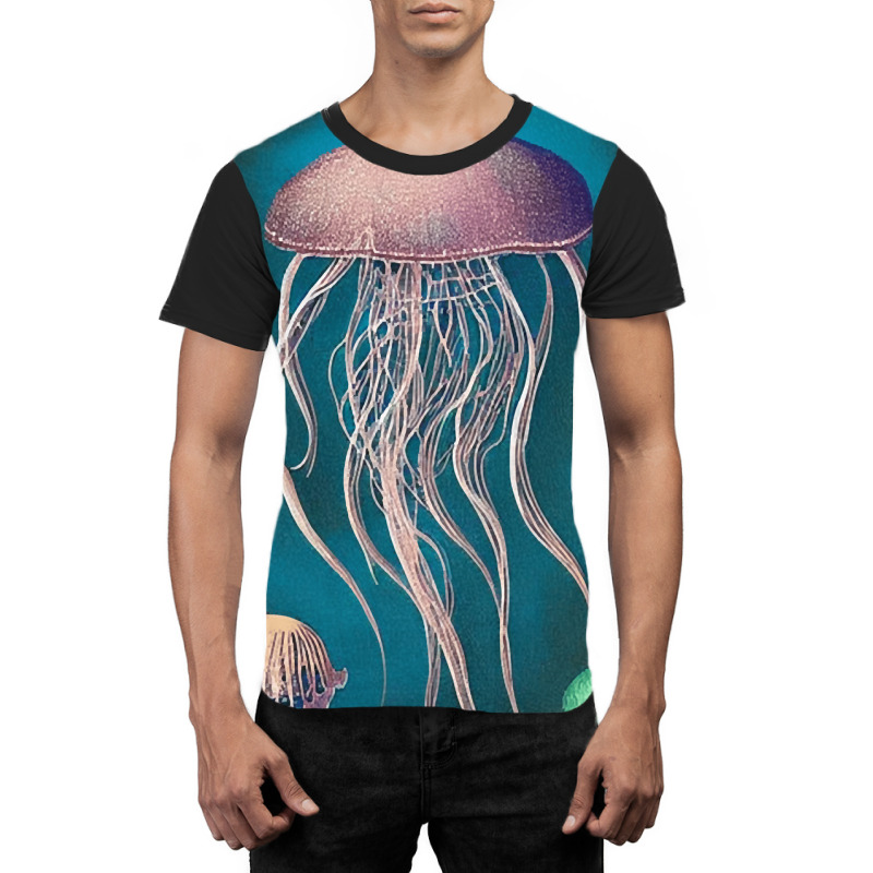 Jellyfish Artwork Beach Graphic T-shirt | Artistshot