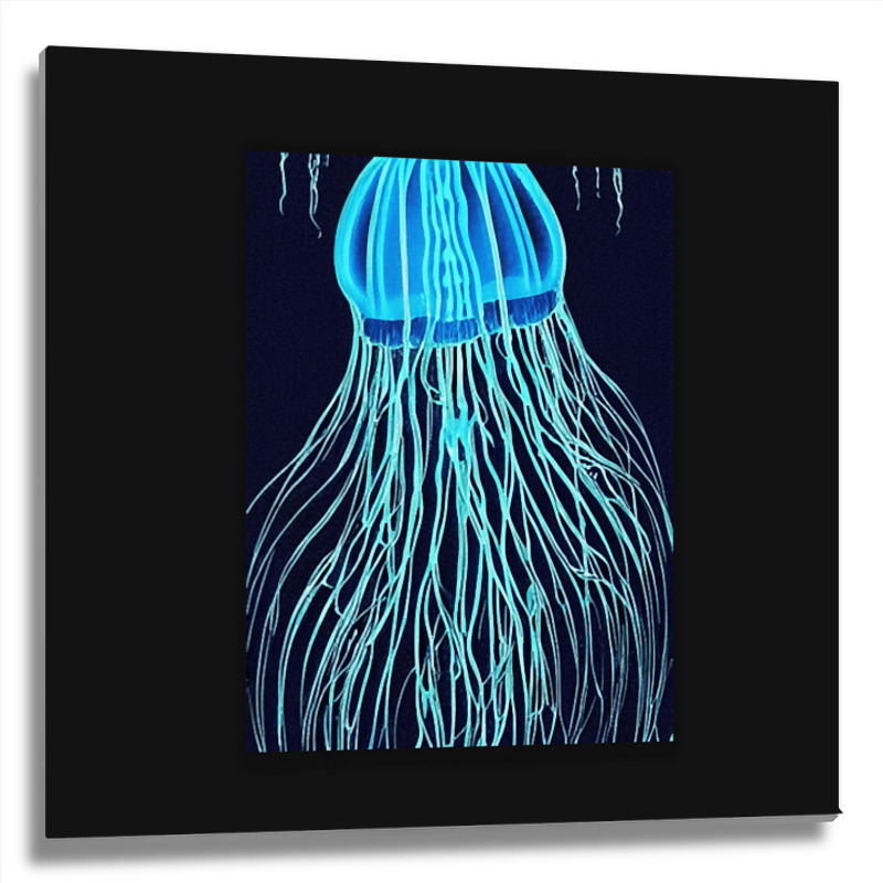 Jellyfish Artwork Sea Metal Print Square | Artistshot