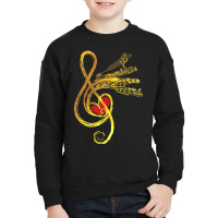 Gold Music Note Symbol Musician Composer Unique Youth Sweatshirt | Artistshot