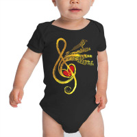 Gold Music Note Symbol Musician Composer Unique Baby Bodysuit | Artistshot