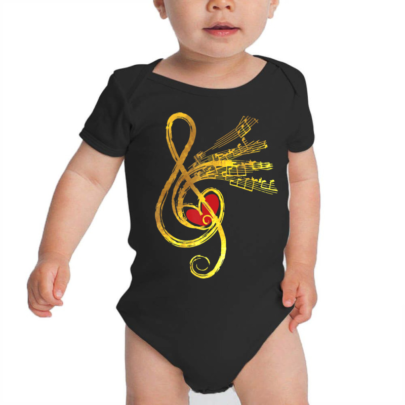 Gold Music Note Symbol Musician Composer Unique Baby Bodysuit by degreesgunner | Artistshot