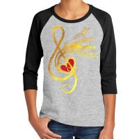 Gold Music Note Symbol Musician Composer Unique Youth 3/4 Sleeve | Artistshot