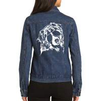 Australian Shepherd Gift T  Shirt Funny Australian Shepherd Sunglasses Ladies Denim Jacket | Artistshot