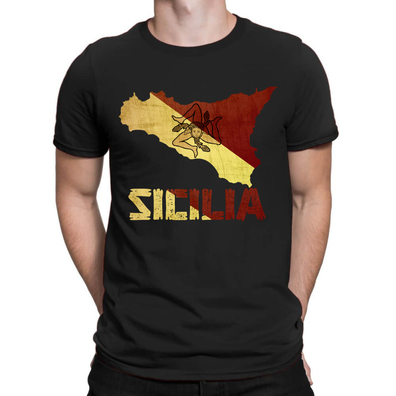 Vintage Retro Sicilia Italia Sicily Flag Italian Souvenir T-shirt | Artistshot