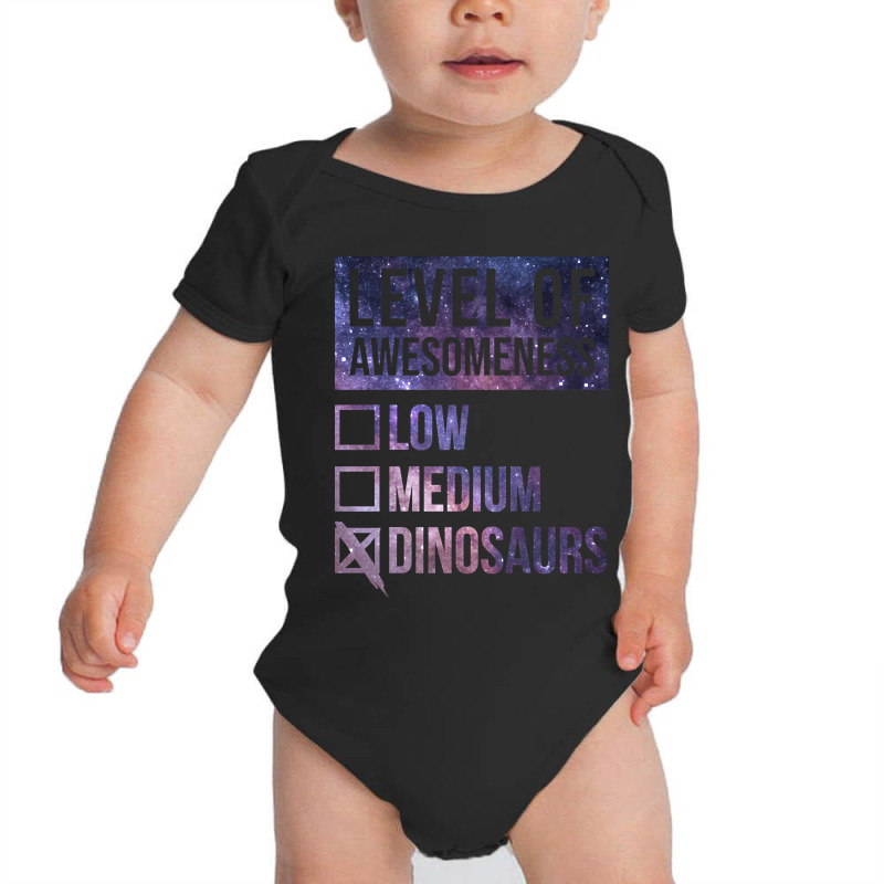 Awesome And Funny Level Of Dino Dinos Dinosaur Dinosaurs Gift Gifts Qu Baby Bodysuit by Crews Micki | Artistshot