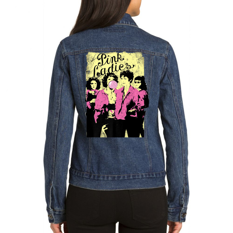 Grease Pink Ladies Ladies Denim Jacket by yumgaugeteuda | Artistshot