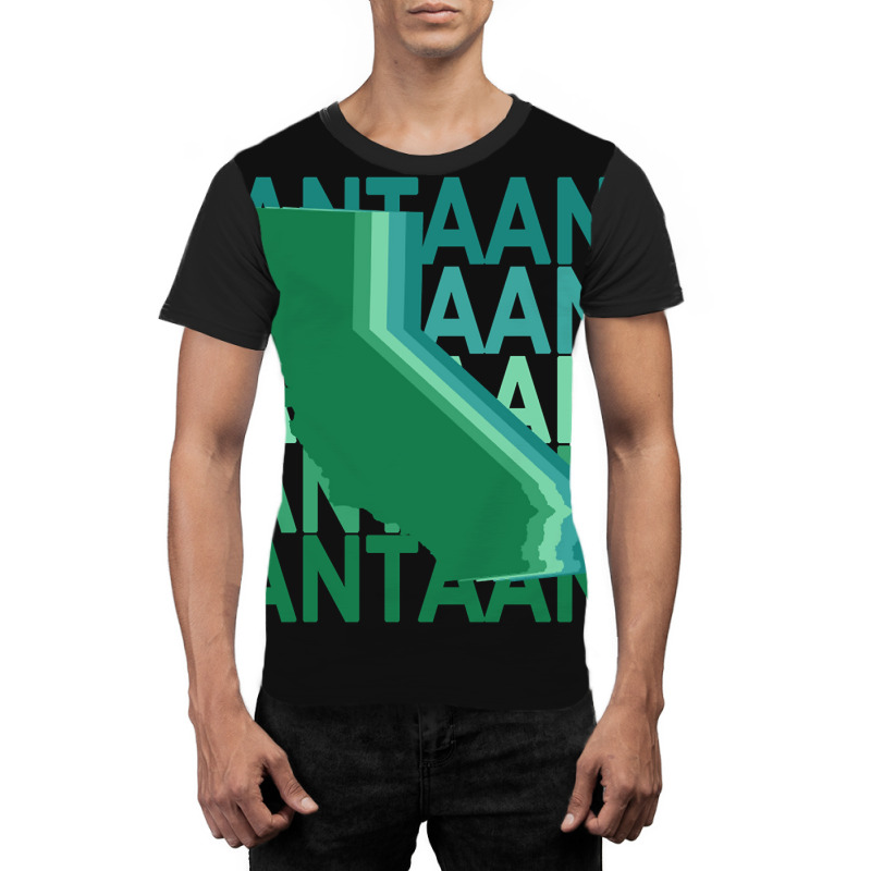 Santa Ana California Green Repeat Graphic T-shirt | Artistshot