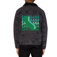 Santa Ana California Green Repeat Unisex Sherpa-lined Denim Jacket | Artistshot