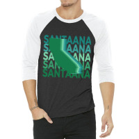 Santa Ana California Green Repeat 3/4 Sleeve Shirt | Artistshot