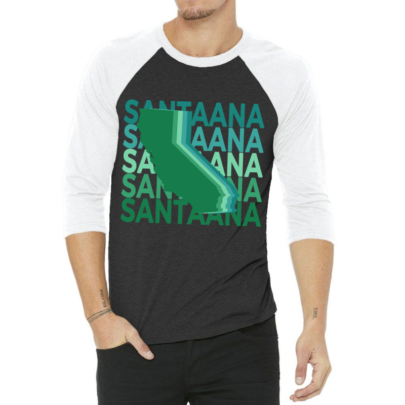 Santa Ana California Green Repeat 3/4 Sleeve Shirt | Artistshot