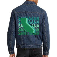 Santa Ana California Green Repeat Men Denim Jacket | Artistshot