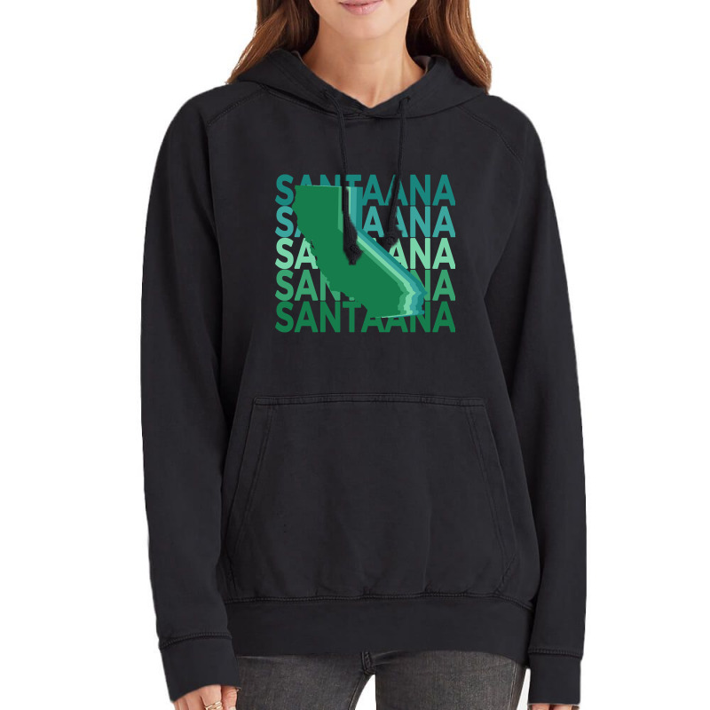 Santa Ana California Green Repeat Vintage Hoodie | Artistshot