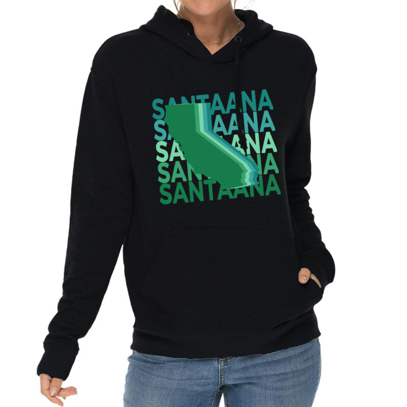 Santa Ana California Green Repeat Lightweight Hoodie | Artistshot