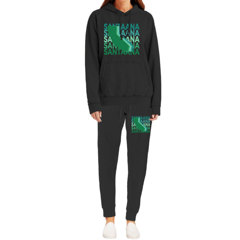 Santa Ana California Green Repeat Hoodie & Jogger Set | Artistshot