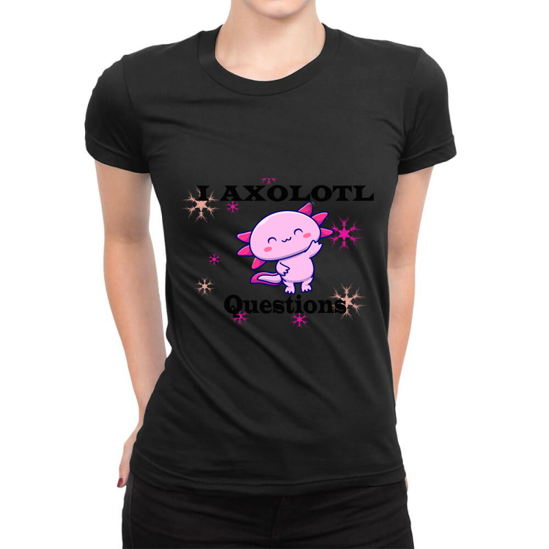 Axolotl Questions-ize1q Ladies Fitted T-Shirt by Min08 | Artistshot