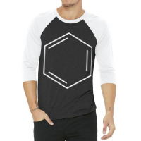 Benzene Hydrocarbon Ring White 3/4 Sleeve Shirt | Artistshot