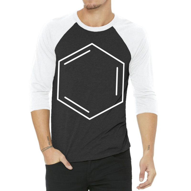 Benzene Hydrocarbon Ring White 3/4 Sleeve Shirt by Crews Micki | Artistshot