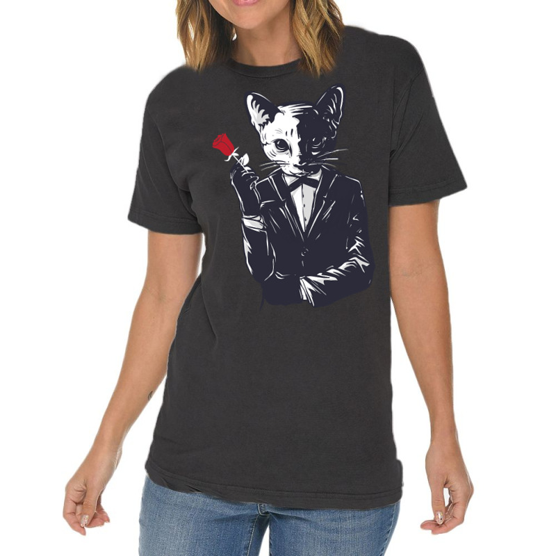 Mafia Cat Character Vintage T-shirt | Artistshot