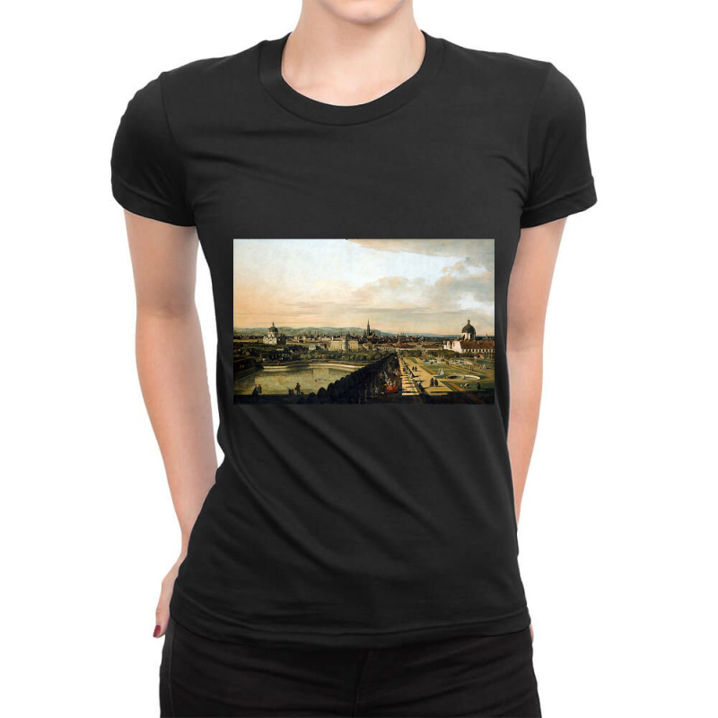 Bernardo Bellotto, Canaletto Vienna Viewed From The Belvedere Palace Ladies Fitted T-Shirt by oatesorlandoi9eepf | Artistshot