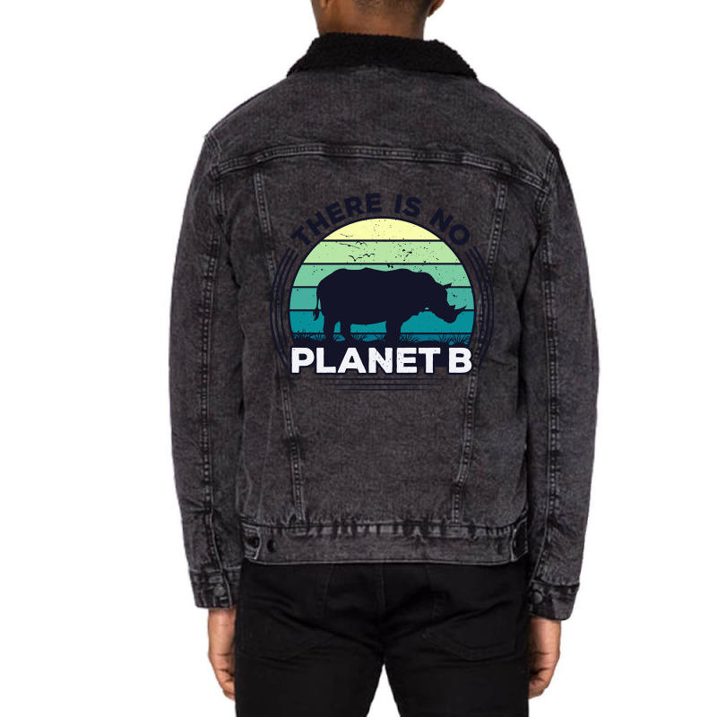 There Is No Planet B Earth Day-zrk6j Unisex Sherpa-lined Denim Jacket | Artistshot