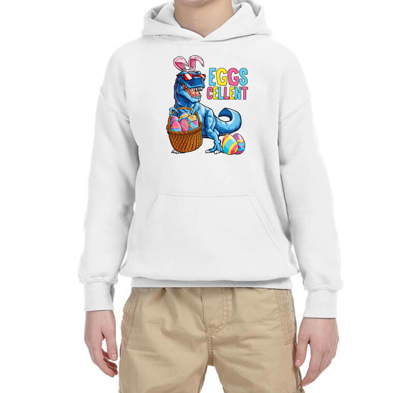 Easter Dinosaur Bunny T Rex Boys Girls Kids Eggs Cellent Youth Hoodie by ScottArtist | Artistshot