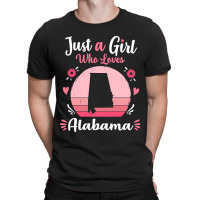 Just A Girl Who Loves Alabama Pink Retro Vintage Gift Idea T-shirt | Artistshot