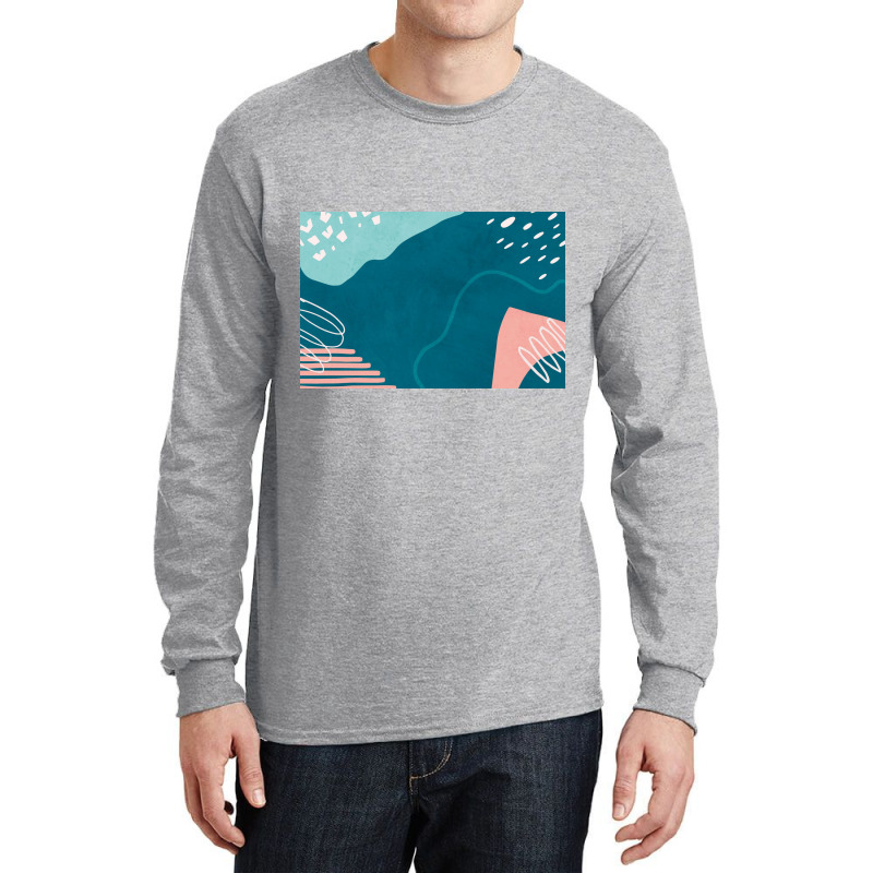 Blue And Pink Abstract Doodle Long Sleeve Shirts by ElaineABernard | Artistshot