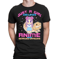 Just A Girl Who Loves Anime And Bearded Dragons T-shirt | Artistshot