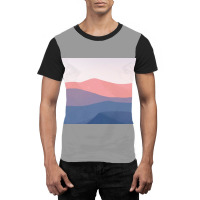 Blue And Pink Mountain Graphic T-shirt | Artistshot