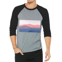 Blue And Pink Mountain 3/4 Sleeve Shirt | Artistshot