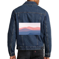 Blue And Pink Mountain Men Denim Jacket | Artistshot