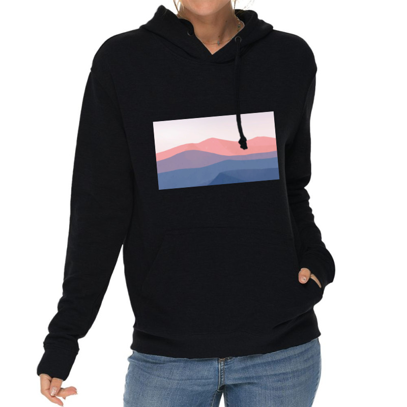 Blue And Pink Mountain Lightweight Hoodie by ElaineABernard | Artistshot