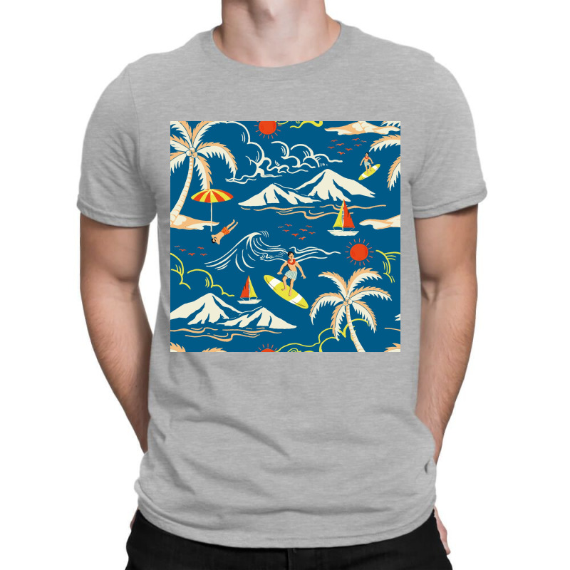 Blue Tropical Island T-Shirt by ElaineABernard | Artistshot