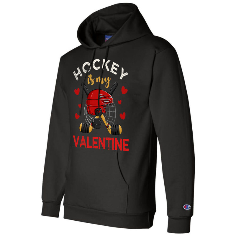 Hockey Is My Valentine Hockey Lover Valentines Day Mens Boys Champion Hoodie | Artistshot