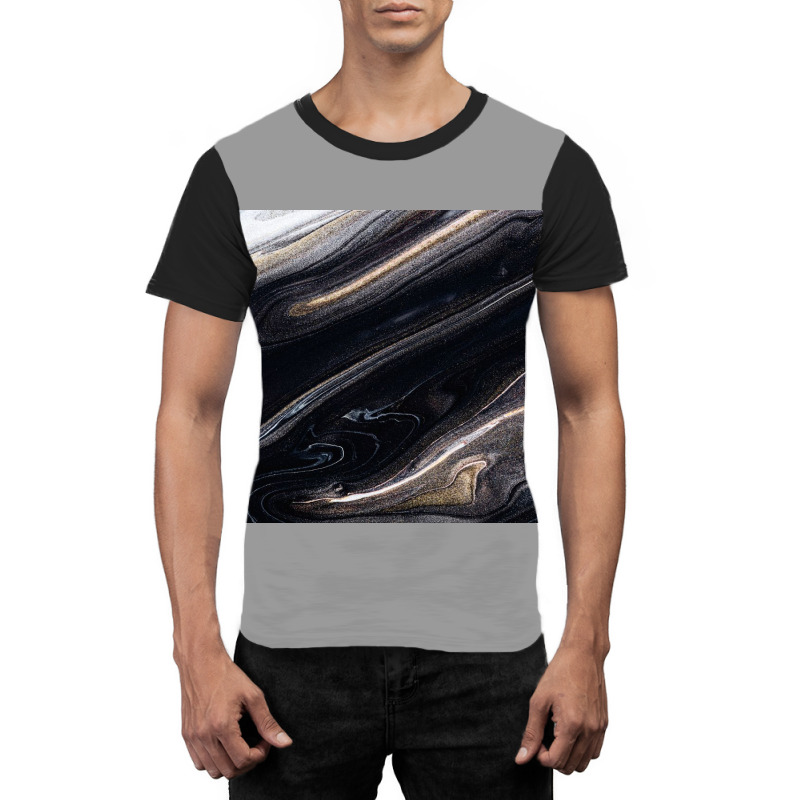 Black Liquid Graphic T-shirt by ElaineABernard | Artistshot