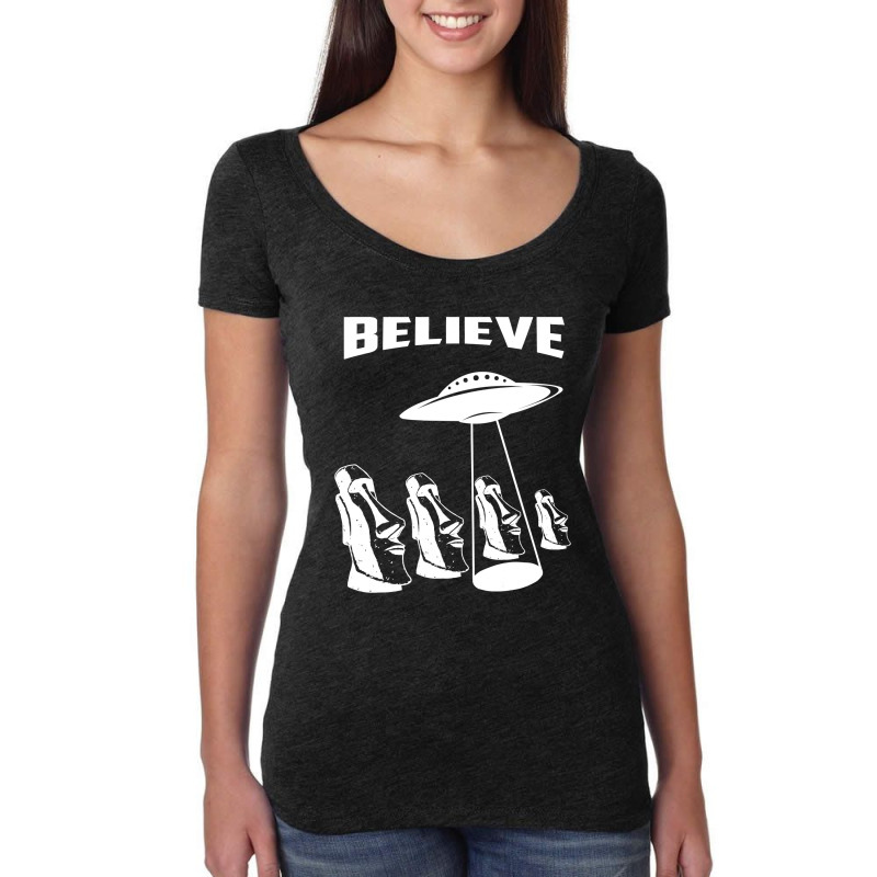 Easter Island Heads Moai Statues Alien Women's Triblend Scoop T-shirt | Artistshot